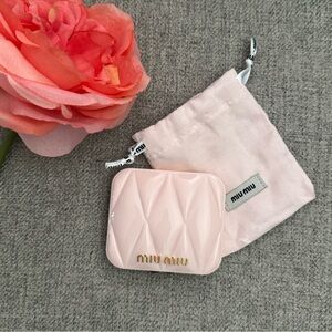 Miu Miu Blush Pink Quilted Compact Double Sided Mirror✨